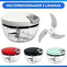 Triturador de Alimentos Manual 500ml com 3 Lâminas Inox Picador de Cebola Alho