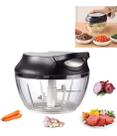 Triturador De Alimentos Processador Cordinha Manual 3 Lâminas Inox Reforçado Cozinha 500ml