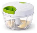 Triturador Manual 500ml 3 Lâminas Para Alho Cebola Legumes Alimentos Corda Retrátil