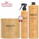 Trivitt: Fluído para Escova, Hidratação Intensiva 500g e Shampoo Pós-Química 1L