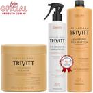 Trivitt: Hidratação Intensiva 500g, O Segredo Do Cabeleireiro 300ml e Shampoo Pós-Química 1L
