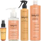 Trivitt Kit Fluido de Escova, Máscara Liquida Nutrição, Power Oil, Shampoo Nutritivo 1L