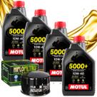Troca de oleo motul 5000+ 10w40 (4 litros) c 600 sport/c 650 gt + filtro hf164