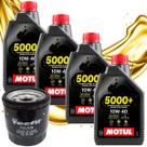 Troca de Óleo Para Kawasaki Vulcan 900 Z1000 Z750 Z800 Z900 Motul 10w40 Com Filtro