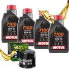 Troca de Óleo Para Suzuki Gsx 1250 Gsx 1300 Motul 7100 20w50 Com Filtro Hiflo
