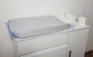 Trocador De Cômoda Anatômico Americano Plastificado Chevron Azul - PolyBaby Trocador De Cômoda Anatômico Americano Plastificado Chevron Azul - PolyBaby