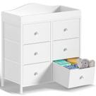 Trocador de mesa BOLUO White com 6 gavetas de tecido