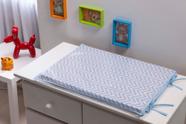Trocador para comoda de Bebê Chevron Azul bebe com Cinza ZigZag