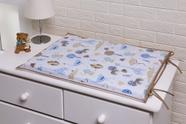 Trocador para comoda de Bebê Jacaré Crocodilo Azul bebe Viés Marrom