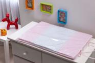 Trocador para comoda de Bebê Rosa com Branco e Guippir Luxo Quarto bebe Menina