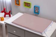 Trocador para comoda de Bebê Rosê Liso viés branco com Espuma Removivél