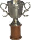 Troféu com base de madeira, altura total = 9 cm (P240E) miniatura Troféu com base de madeira, altura total = 9 cm (P240E) miniatura