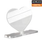 Troféu de Acrílico Cristal Personalizado Formato Coração 12x10cm Troféu de Acrílico Cristal Personalizado Formato Coração 12x10cm