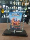 Troféu De Vidro Para Futebol Com Base Mdf de Terceiro Lugar 18 Cm Troféu De Vidro Para Futebol Com Base Mdf de Terceiro Lugar 18 Cm