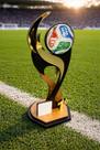 Troféu Futebol Copa Do Mundo 30cm de Mdf Com Acrílico Dourado Troféu Futebol Copa Do Mundo 30cm de Mdf Com Acrílico Dourado