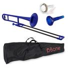 Trombone PININSTRUMENTS pBone Plastic leve azul com bolsa