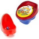 Troninho Penico Pinico Menino Bichinhos + Mictório Criança Infantil Pipi Boy 3 Ventosas