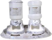 Truqys Pet Kit Bandeja com Comedouro e Bebedouro Automático Mármore Carrara Truqys Pet Kit Bandeja com Comedouro e Bebedouro Automático Mármore Carrara