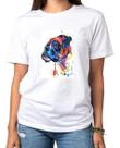 Tshirt Boxer aquarela - cão - cachorro - Camiseta Branca - camisa unissex - feminina
