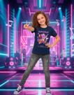 Tshirt Huntrix Guerreiras Kpop Blusa Manga Curta Menina Infanto Juvenil 01 ao 14