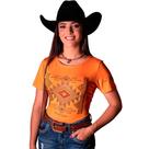 Tshirt Laranja Feminina Com Brilho Zoe Western