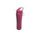(TT) Térmica Garrafa 600ml Inox Squeeze Emborrachada Bico Flip com Chaveiro