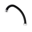 Tubo Bica 3/4 p/ Cozinha em ABS Preto com Arejador Jato Fixo