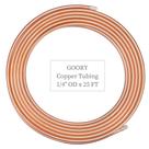 Tubo de cobre GOORY 1/4 OD x 0,195 ID x 7,62 m - 99,9% C12200