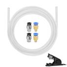 Tubo de teflon de PTFE luminoso de 5 m com cortador e conexão de 2,5 mm ID 4 mm OD