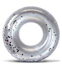 Tubo flutuante de piscina inflável POZA Confetti Swim Ring 36 cm prateado