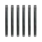 Tubo GeilSpace Heavy Duty, metal pré-cortado, 1/2 x 10 cm, cinza, pacote com 6 unidades