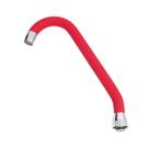 Tubo J Silicone Vermelho Arejador Fixo Latão Cromado