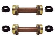 Tubo Ligação Reto Te Tee Misturador Lavatório Metal C/ Porca REF-940