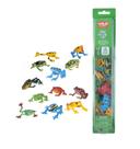 Tubo natural Toy Wild Republic Frog com 12 figuras de anfíbios