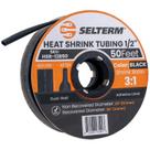 Tubo termorretrátil SELTERM 1/2 Black 15m Proporção 3:1