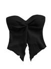 Tubo Top WDIRARA Twist Front Split Ham Y2k Bandeau Black Tubo Top WDIRARA Twist Front Split Ham Y2k Bandeau Black