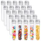 Tubos de ensaio OJYUDD 40mL de plástico transparente com tampas de rosca x25