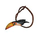 Tucano de Madeira no Galho Artesanal Decoração e enfeite