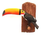 TUCANO NA CASCA Enfeite de Parede de Resina - Decore Casa