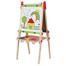 Tudo-em-um de madeira Art Easel Hape para crianças com creme em rolo de papel