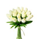 Tulipas artificiais Mandy's Cream PU Faux Faux Flowers 20 hastes Tulipas artificiais Mandy's Cream PU Faux Faux Flowers 20 hastes