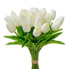 Tulipas artificiais Mandy's Cream PU Faux Faux Flowers 28 hastes Tulipas artificiais Mandy's Cream PU Faux Faux Flowers 28 hastes