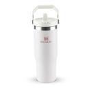 Tumbler stanley térmica flip straw em aço inoxidável 887ml rose quartz 08358-00