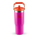 Tumbler stanley térmica flip straw em aço inoxidável 887ml vivid violet 08359-00