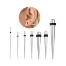 Túneis E Plugs De Orelha Em Aço Inoxidável 316L Prateado, Alargadores De 1.6-10mm, Joias Para