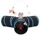 Túnel Dobrável para Gatos Tempcore - 3 Vias para Gatos de Ambiente Fechado