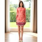 Túnica Bata Indiana Feminina Bordada Coral Algodão PK-2420