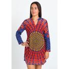Túnica feminina indiana estampada