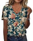 Túnica HOTYD Boho com estampa floral e decote em V para mulheres 2024