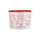 Tupperware caixa mantimentos receitas base transparente tampa hermética vermelha 5,5 litros